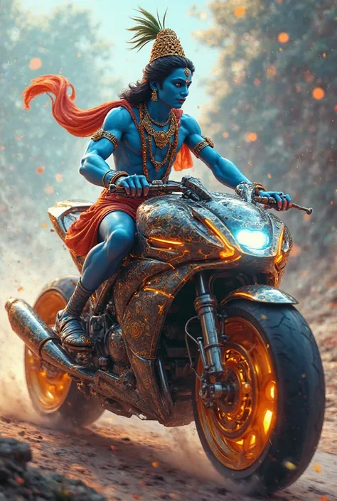 Lond krishna ji on Ninja bike