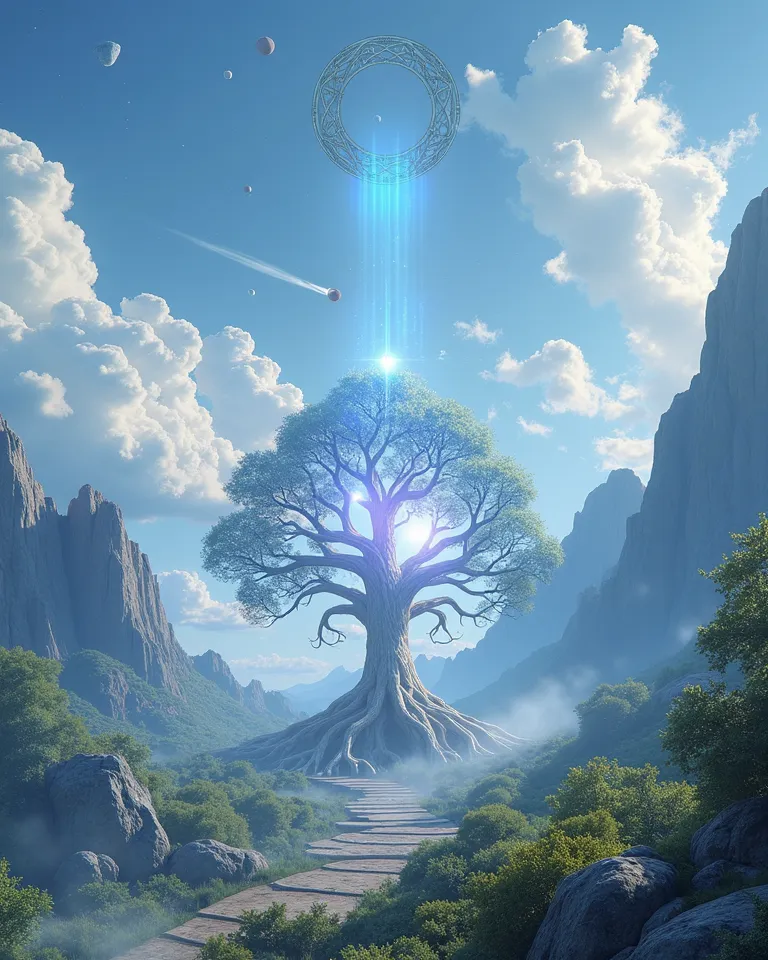 (Generate in better realistic HD quality). Kabbalah Tree of Life.