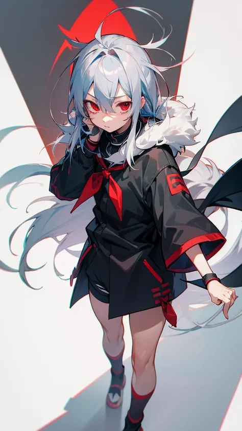 best image quality　Aoba's fua 　Gray Hair　Red eyes　 doesn't have anything　