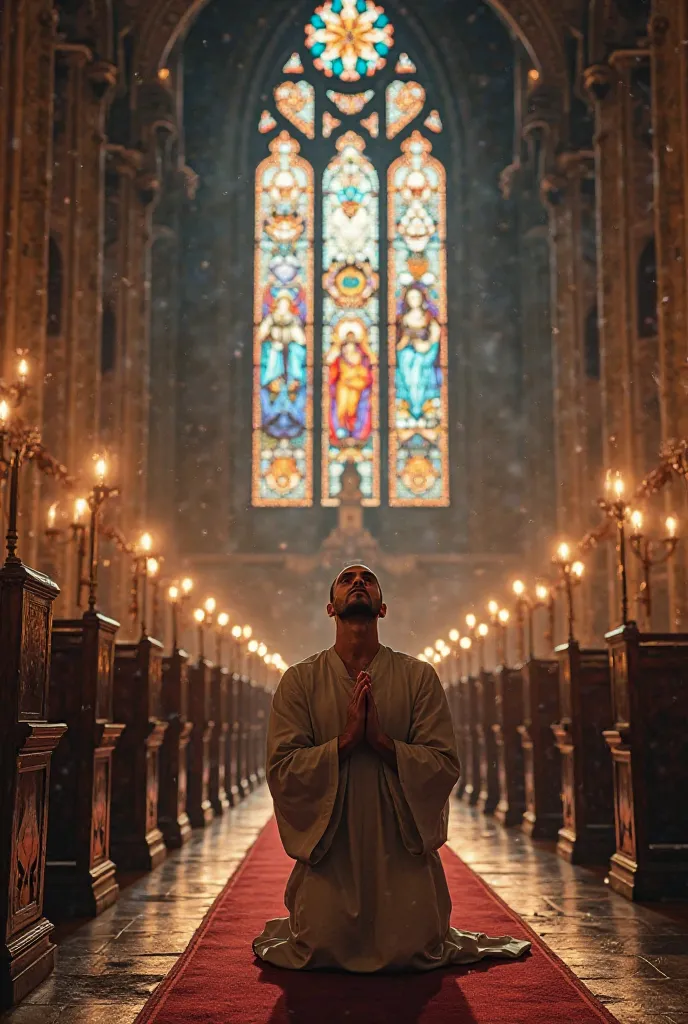 Christian praying in church