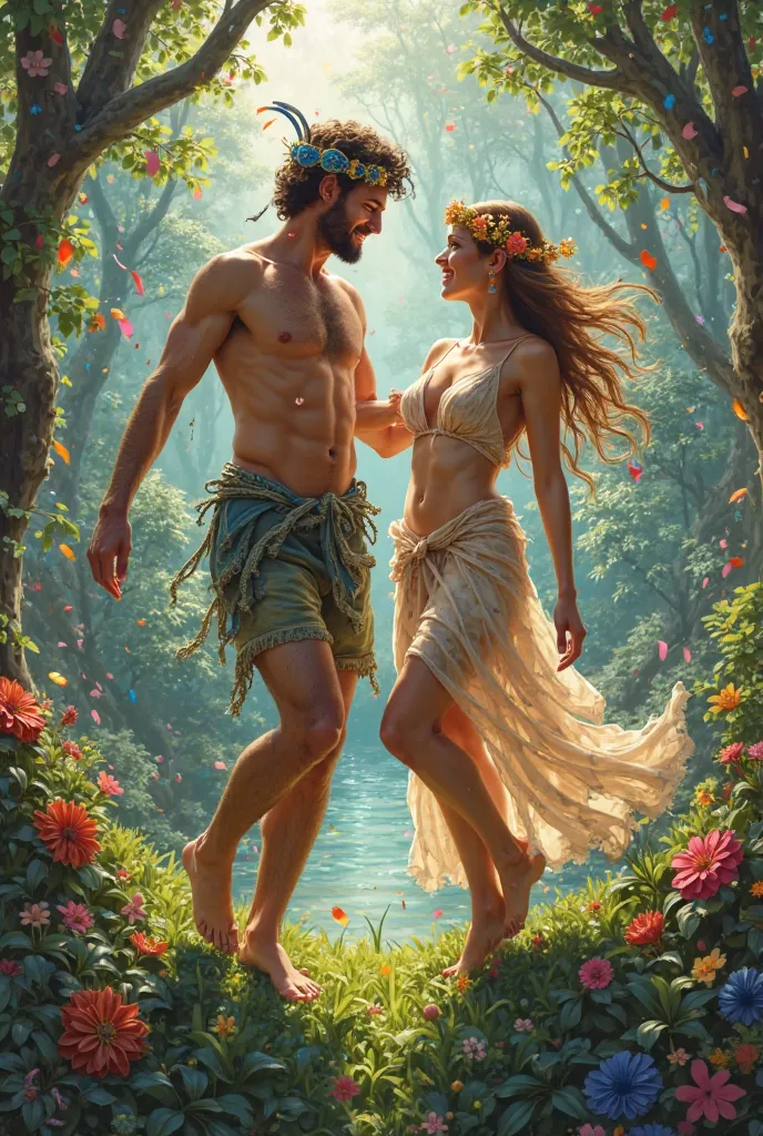 Adam and Eve in Paradise, Semi-naked in the rhythm of Carnival