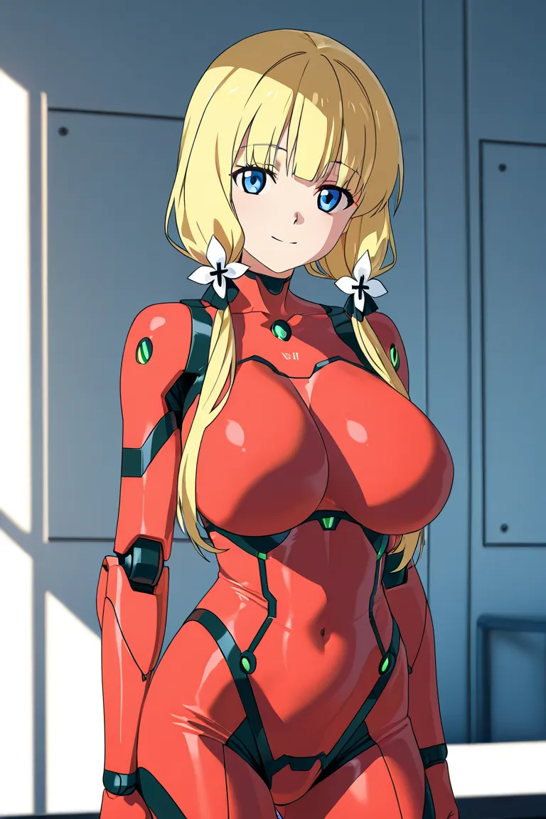 anime style, 1girl, younger female, big breasts, cyborg, robot joints, bodysuit, kuudere, cute, 3d, nsfw, perfect hands, high resolution, high quality, hd