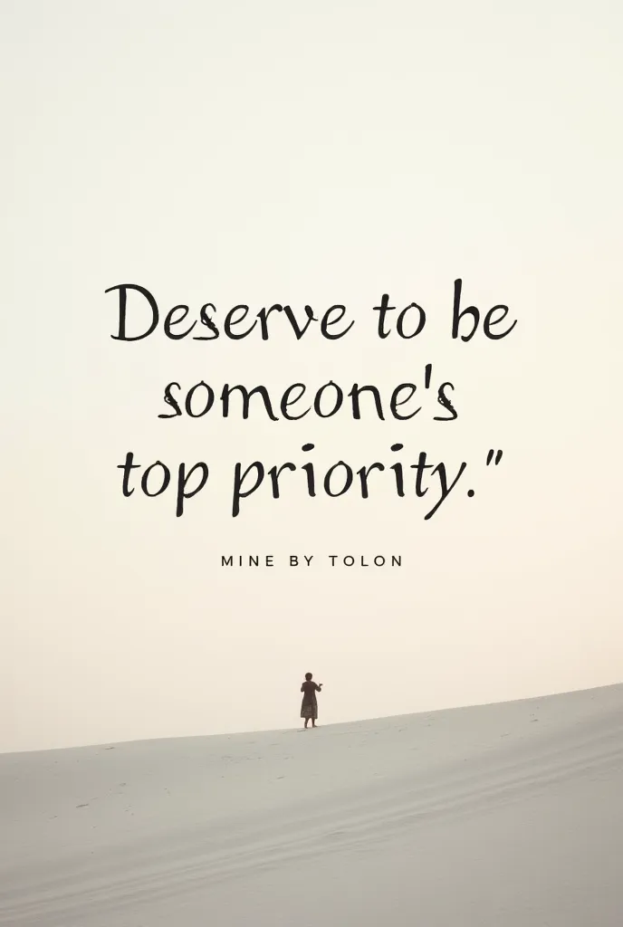 Crea una imagen que diga esta frase de fondo: You deserve to be the first option, not the last hope. You deserve to be the first thought on someone's mind, not the last resort.