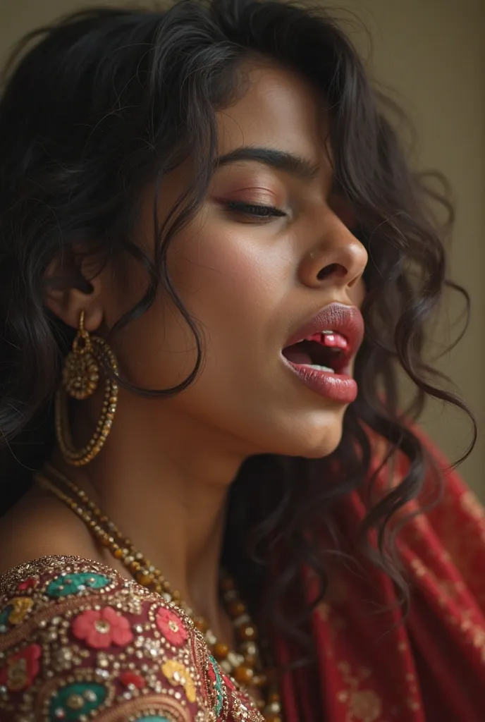 A realistic Bangladeshi woman sucking dick