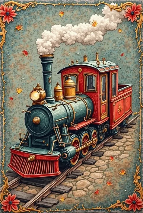 Illustrative Fabric of a Magic Train Embossed 