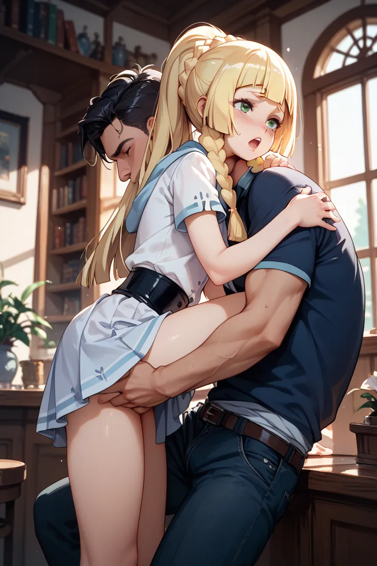 Lillie has sex with a man after her pants are misplaced