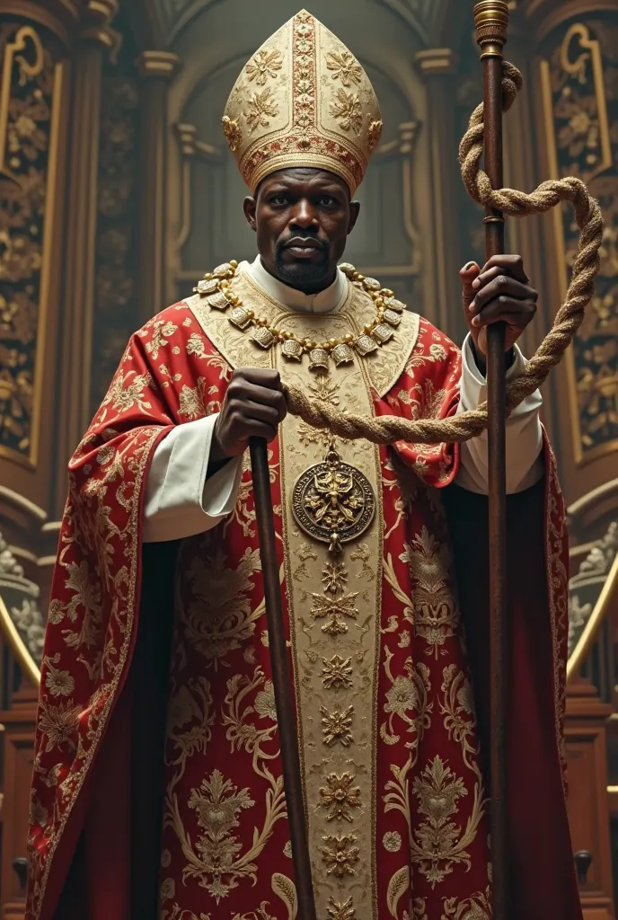 A Nigerian pope who takes revenge on white people with a whip 