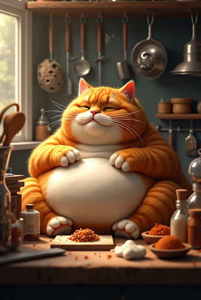 Chef's Fat Orange Cat