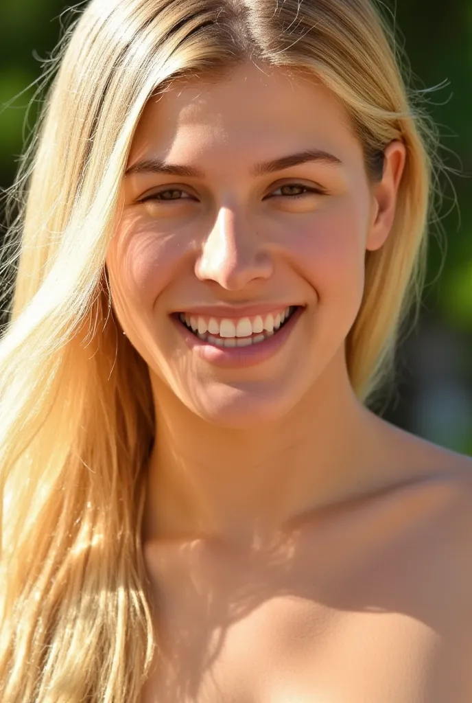 (masterpiece, best quality:1.2), Genie Bouchard, photoshoot, face close up, smile, nude topless, braccia alzate con mani dietro la testa. corpo sudato, sguardo in cam
