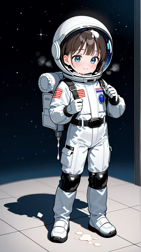 Adorable,loli,spacesuit,space_helmet,gloves,idol,1girl,fullbody,cum in helmet,