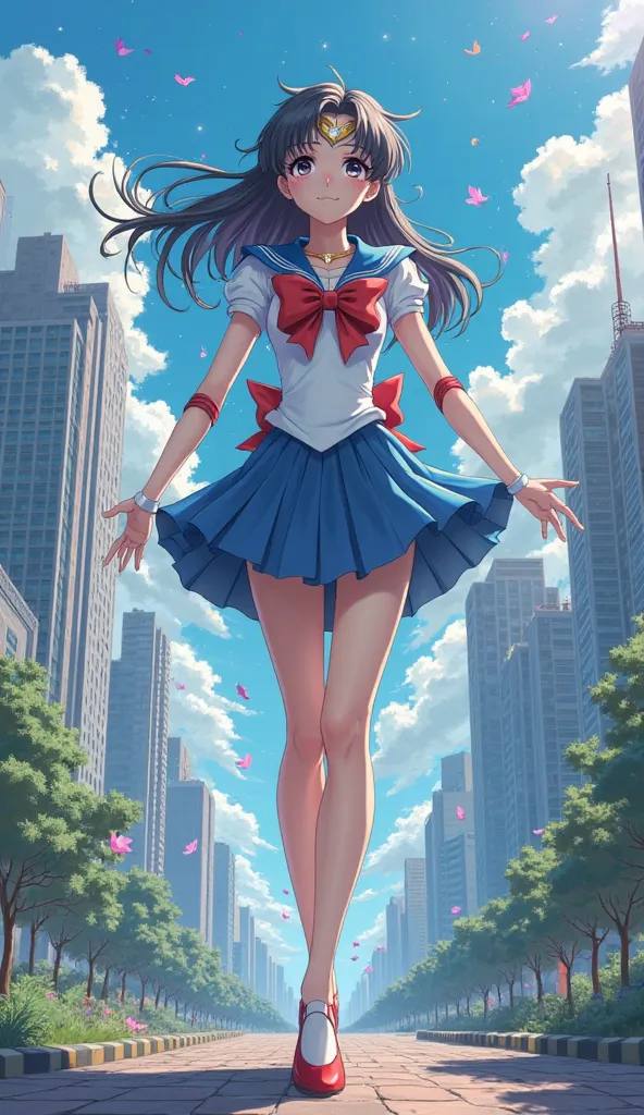 (I'm the most beautiful Japanese supergiant girl,She played Sailor Moon Queen), (  My height is more overwhelming than the skyscrapers in an ultra-small microscopic world ,  and it's so huge that I can see the whole world , realistic depiction of me walkin...