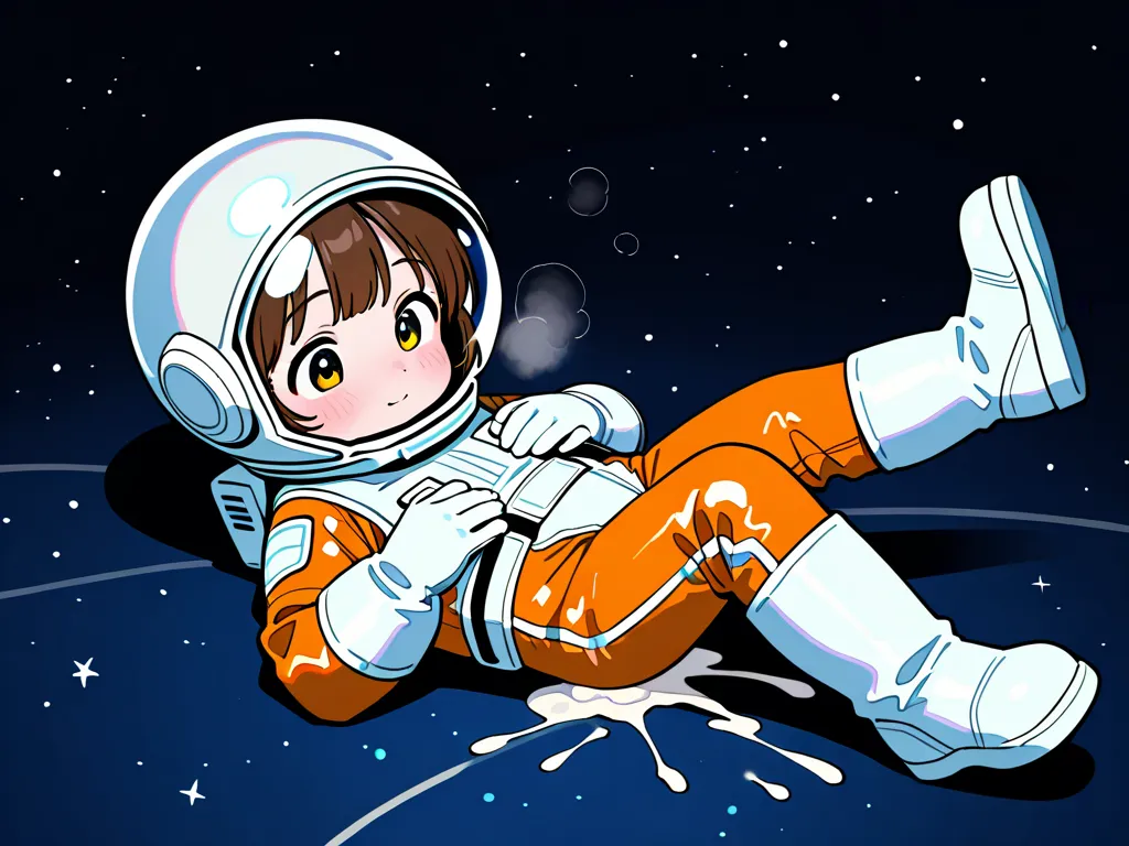 Adorable,loli,spacesuit,space_helmet,gloves,idol,1girl,fullbody,cum in helmet,helmet filled with cum