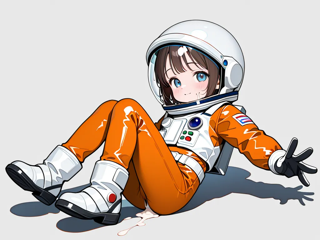 Adorable,loli,spacesuit,space_helmet,gloves,idol,1girl,fullbody,cum in helmet,helmet filled with cum