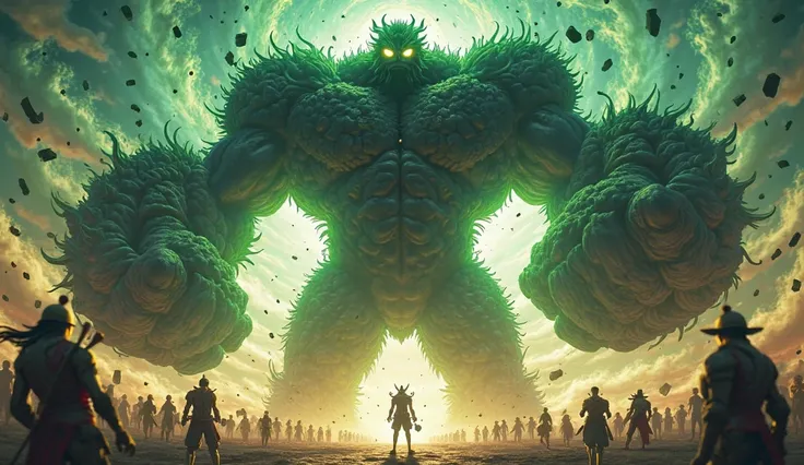 As the final chain shatters, an overwhelming surge of energy erupts from Loki’s body. His eyes glow with an otherworldly light, and his towering form radiates a presence so immense that even the fearless warriors of Elbaf step back in awe. His massive fist...