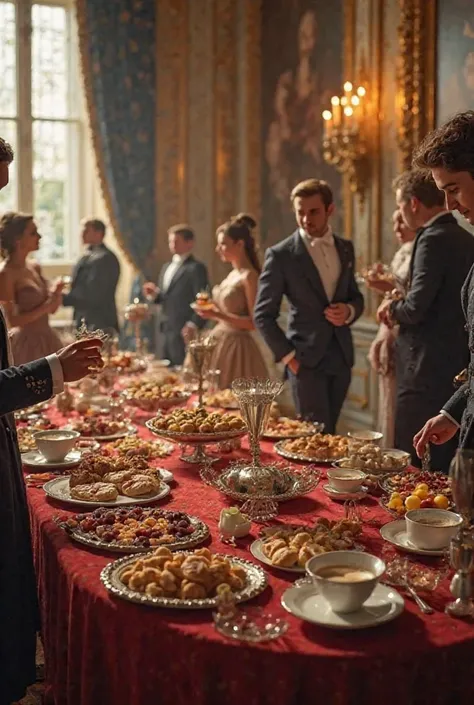 18th century snack table at the ball