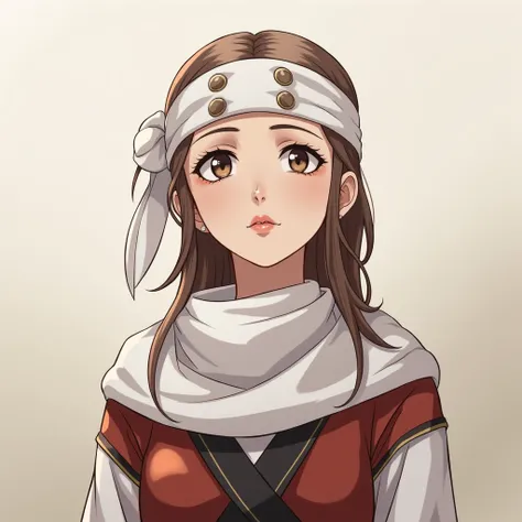 (((expressionless))) ((((empty eyes)))) super detail, high details, high quality, best quality, highres, 1080P, 8k, 16k very accurate clothing sharp gaze score_9, score_8_up, score_7_up, ((headband on forehead)) detailed clothing beautiful girl , yui hiras...