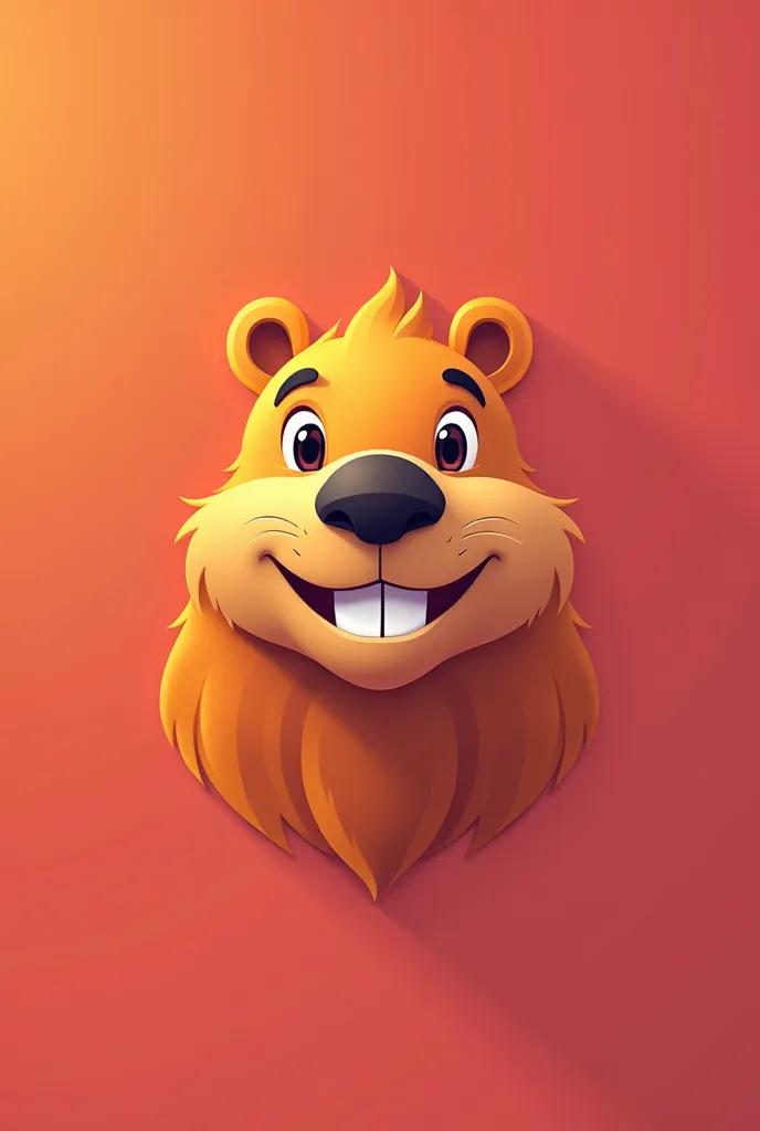 Make a simplistic and flashy logo with a smiling capybara face