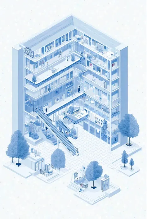 blue and white campus 
library 
rooms 
escalator 
school logo (catc)
parking for motors 
auditorium (wide)
computer lab
school grounds
canteen
garden
registrar (wide)
comfort room
waiting sched 
gate
criminology lab create a school building with this facil...