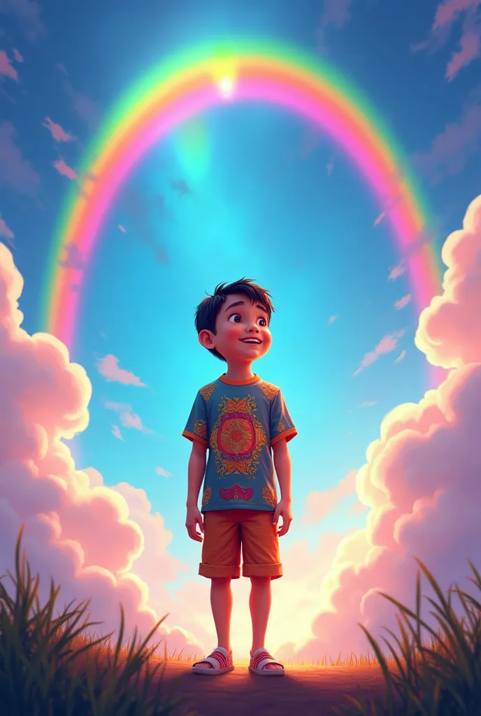 A filipino boy under the rainbow