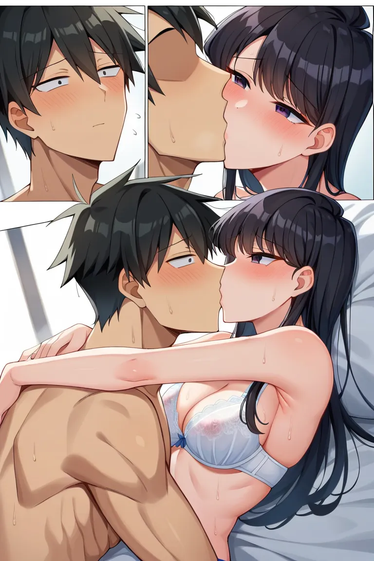  anime
Komi-san has communication disorder  ,
((shy)),  NSFW
 black hair ,  long hair,  紫のeye、 school uniform、
(), Cool face、 poker face、huge breasts perfect body big ass、covered nipples against each other、 1 woman、high school girl、cute、black tights、 full ...