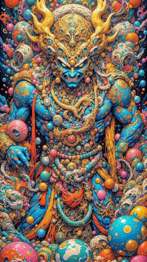 Divine Creature (Ahura Maā)，Destruction of Fine Details Asuro, the God，God of India，Venerable Male Deity，Divine Warrior，Perfect Beautiful Body，Pure and Immaculate Body Beauty，Edge of Heaven，Destroyer of God，Full Flesh Form