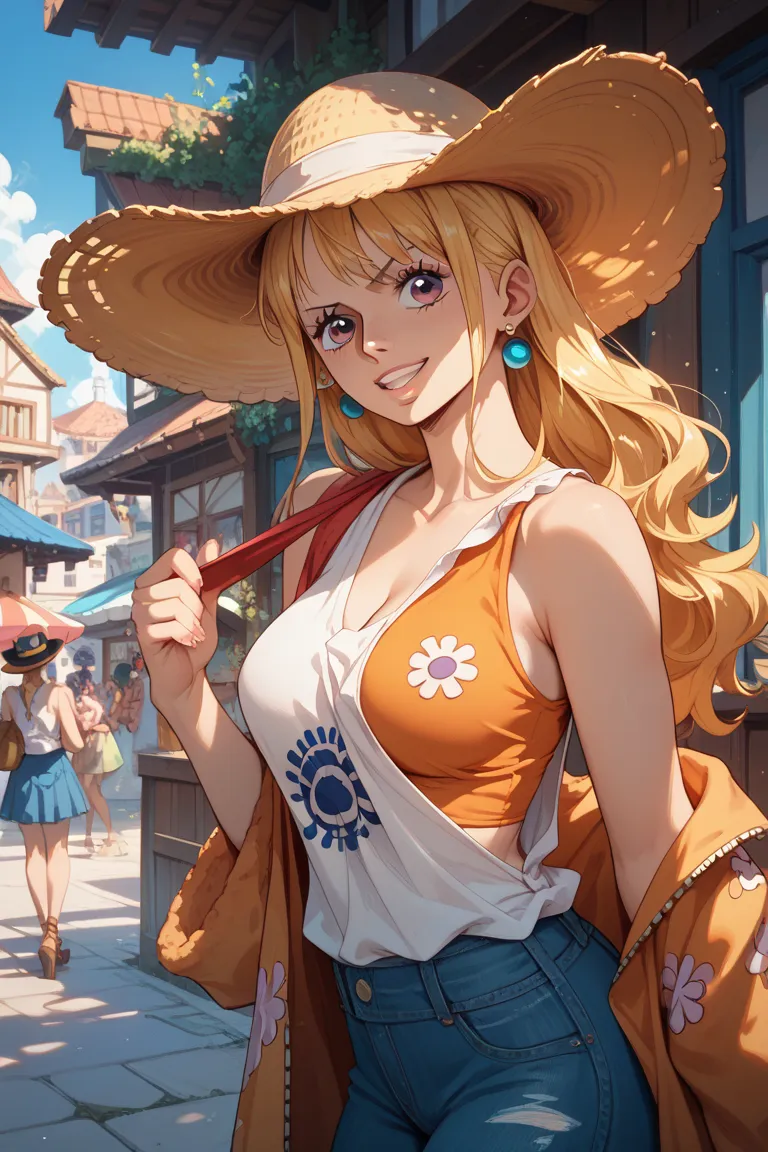 One Piece anime female breast exposure