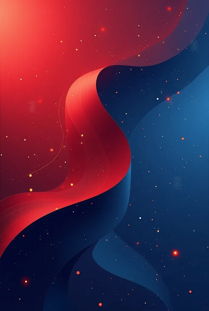 Create a bold, modern, and professional background for a recruitment poster with a red and blue theme symbolizing passion and trust.

Design Elements:
	•	Abstract, dynamic waves or gradient blend of deep red and royal blue.
	•	Subtle geometric shapes, ligh...