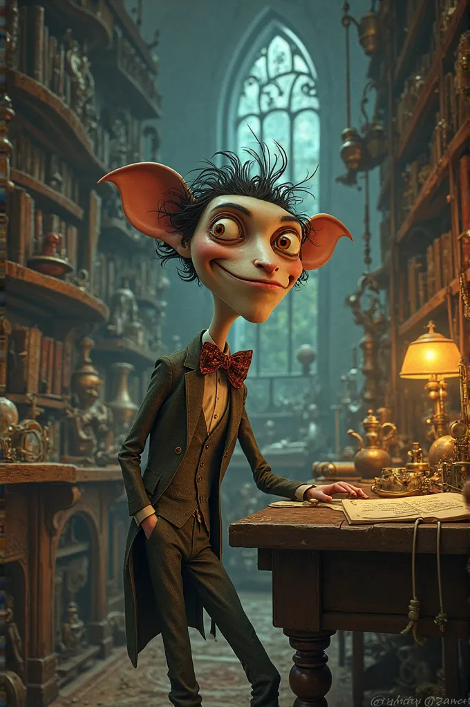 You can make a character like Tim Burton, he's an assistant to an occult professor at Boston University, you'd like him to look like Milo from the animation "Atlantis"