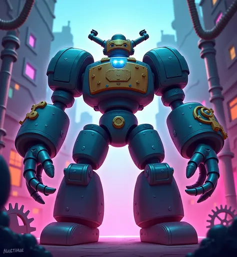 Create Blitzcrank from Arcane League of Legend in cartoon format