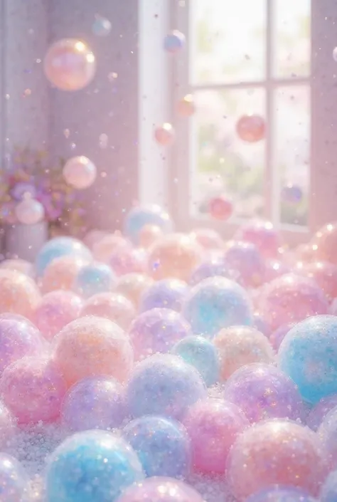 Background with soap bubbles and shampoo