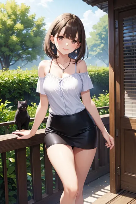 anegasaki nene, shiny brown short hair, beautiful brown eyes, smiling face, sparkling pupils, (fine grain), highly detailed eyes, highly detailed face, highly detailed eyes,, (masterpiece:1.2, best quality), ((only1 girl)), cowboy shot,cat lingerie，


 1 g...