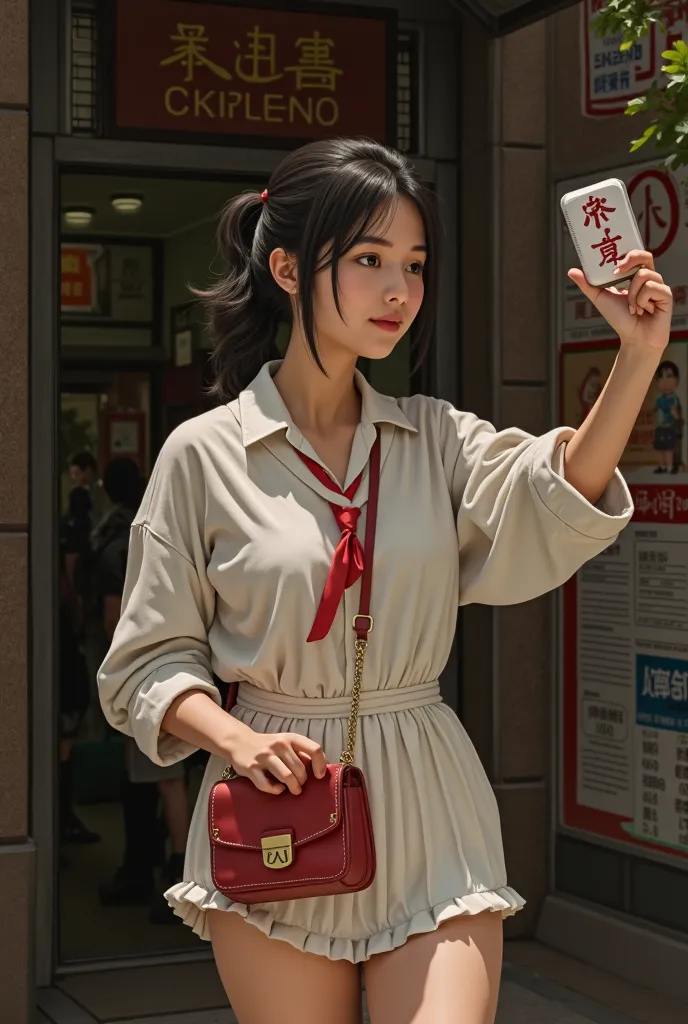 Of the city of Nagoya、 realistic、female high school students