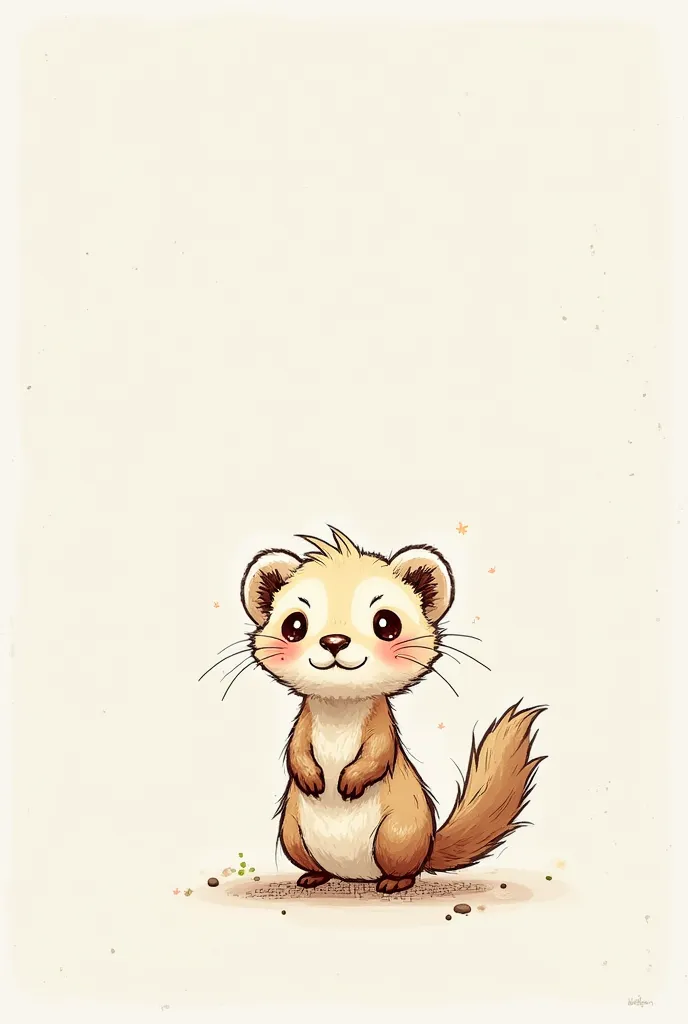 is cute, sketch, character,ferret