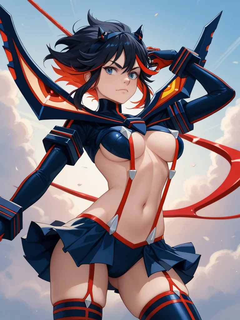 Kill la Kill, Ryuko Matoi, perfect body, fantasy background, sexy, seductive, high detail, masterpiece.