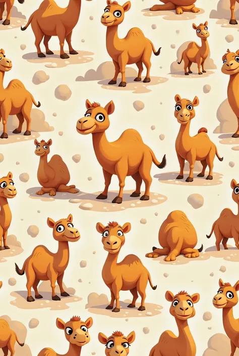 cartoonish camels icons pattern for background