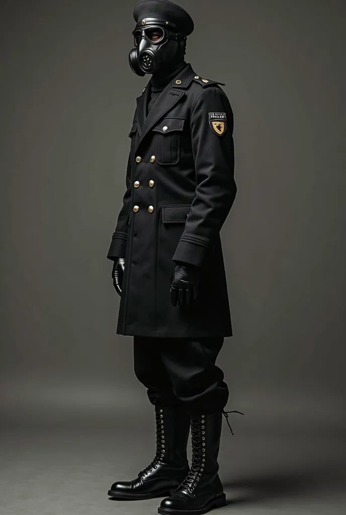 Black Military Outfit (Uniform): The main organizer wears a dark, military uniform that is both elegant and functional. The uniform can be black or dark gray, with minimal insignia identifying them as the leader, such as a simple metal badge or logo on the...