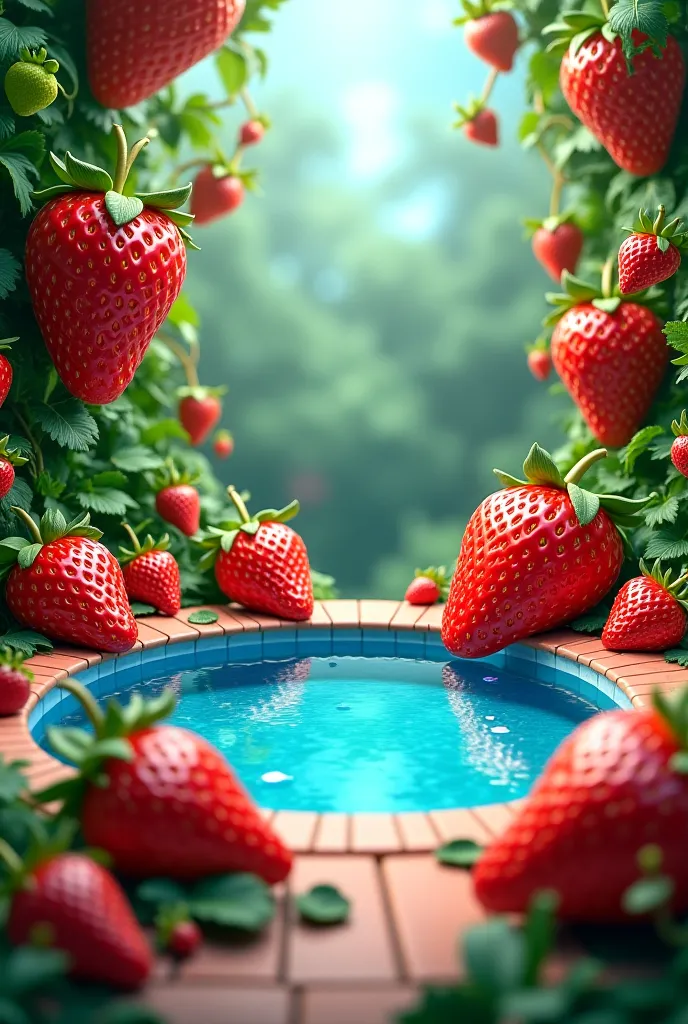 Strawberry themed and add a pool 