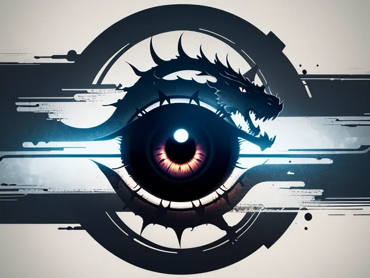 Eye pattern with dragon silhouette　Theme:A Dragon's Eye / dragon eyes / Dragon&#39;s Eye　masterpeace
