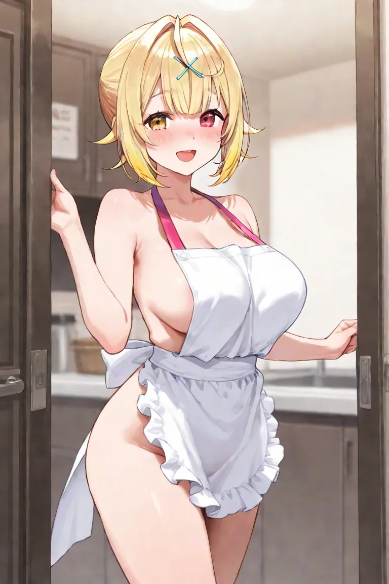 Images of Hoshikawa Sarah from Nijisanji having sex on a naked apron