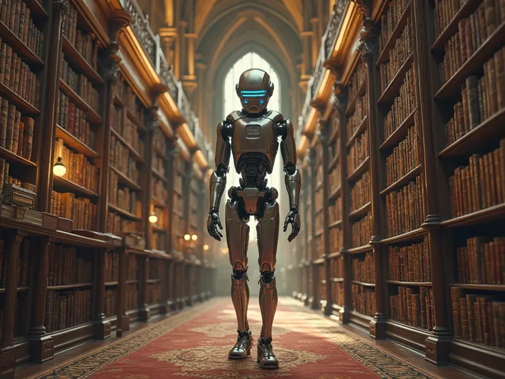 robot in the library