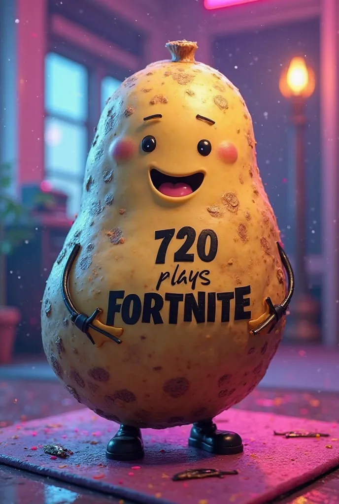 A potato with the inscription 720 plays fortnite