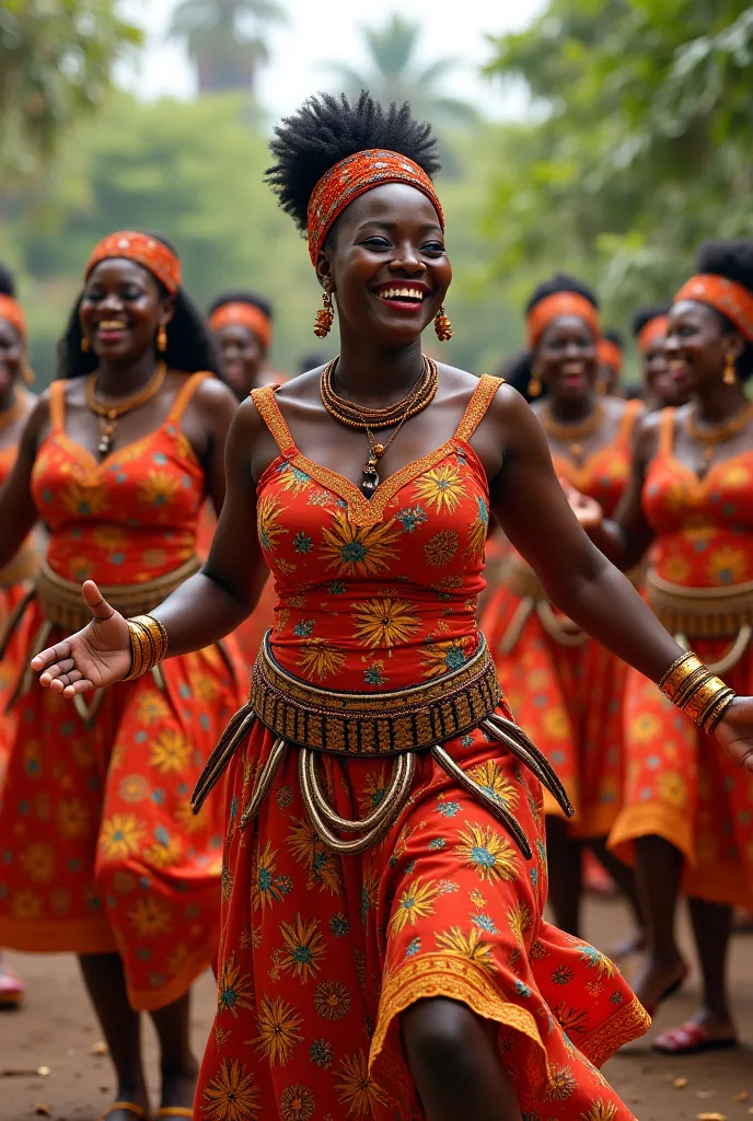 Smiling African women participating in traditional dances and cultural activities.
Big boobs and big butts