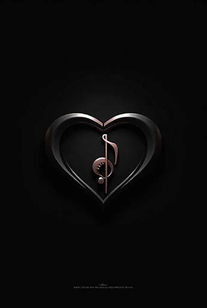 2d logo of a musical symbol inside a heart design with black background