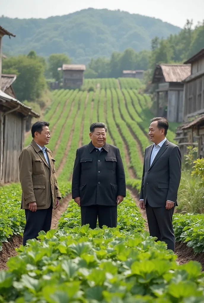 
"Xi Jinping taking North Korean President Kim Jong Un and South Korean President Moon Jae-in to the fields to teach them potato farming."
