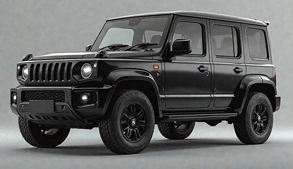 4k ultra realistic of the image2025  (Mahindra bolero)    front left and right said view black color 