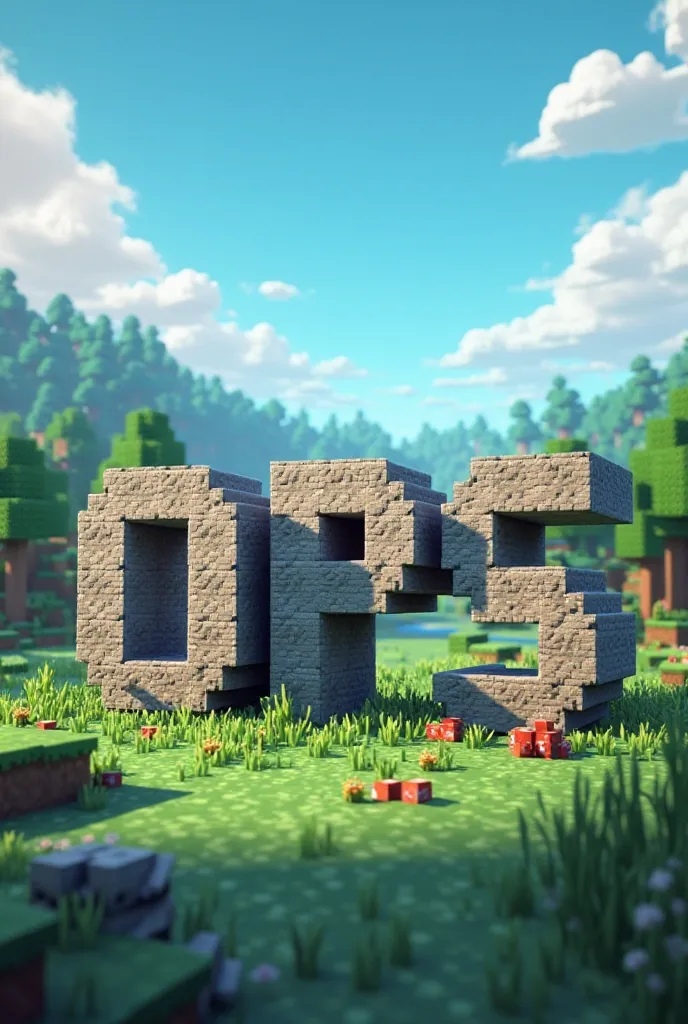 Create an image with the initials OPS WITH THE MINECRAFT THEME 