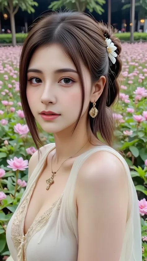 #ภาพเอไอไม่ใช่คนจริง
เจนจาก Koh's Smart AI
Prompt : , a beautiful young lady wearing a Thai Lanna dress, stands gracefully in a field of blooming purple and pink flowers. She wears a round pastel skirt ('pha sin') and an elegant gold shawl adorned with int...