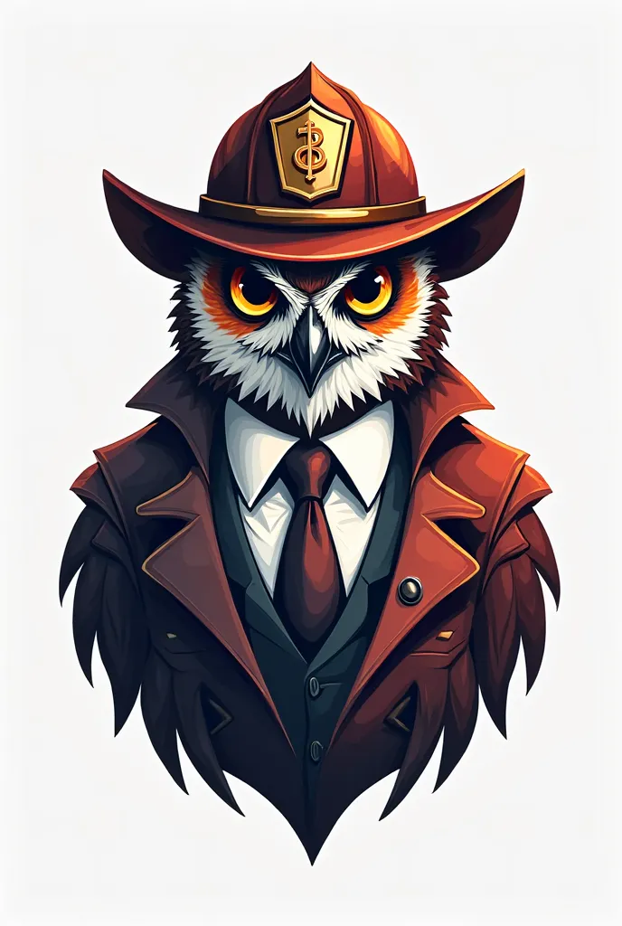 Logo for owl firefighter and lawyer brand without colors