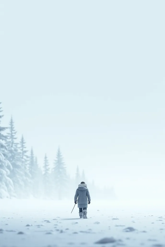 A man who is small in the snow