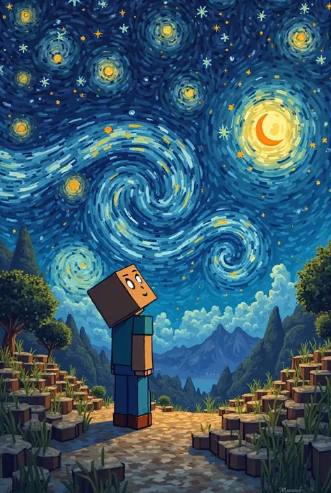 Reference Minecraft to Starry Night